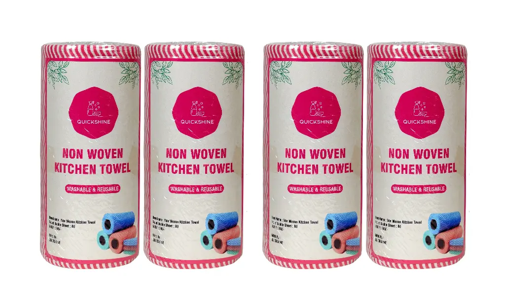 Premium Non Woven Kitchen Towel Pack of 04 | Kitchen Office | Daily Use High Quality Kitchen Towel